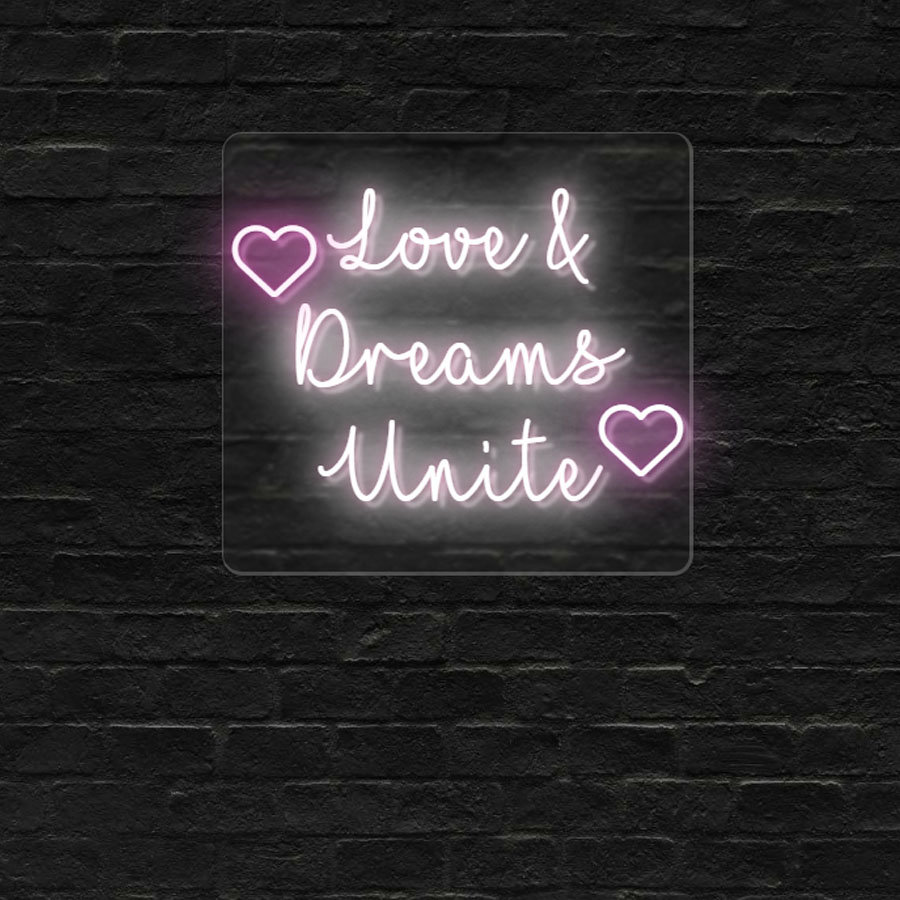 Love and Dreams unite wedding sign