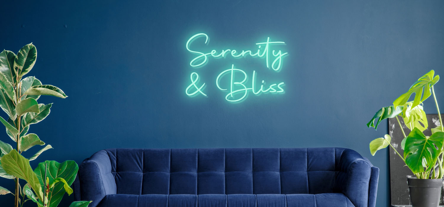 Serenity and Bliss hotel sign for sale