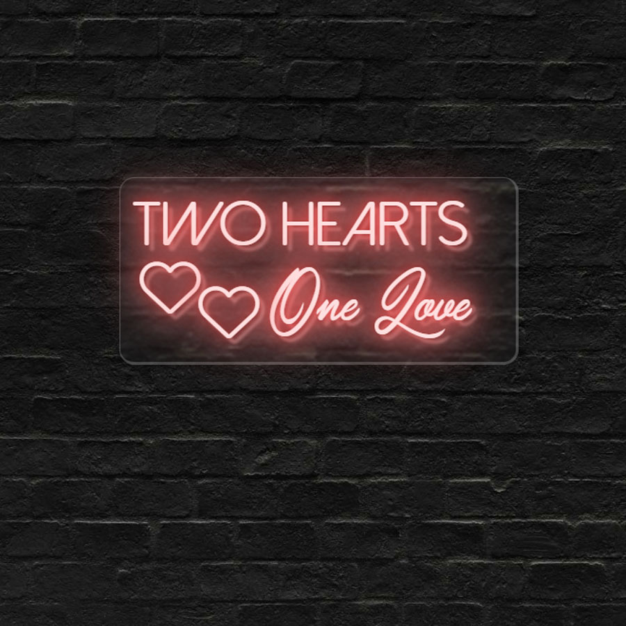 Two Hearts One love Wedding Sign