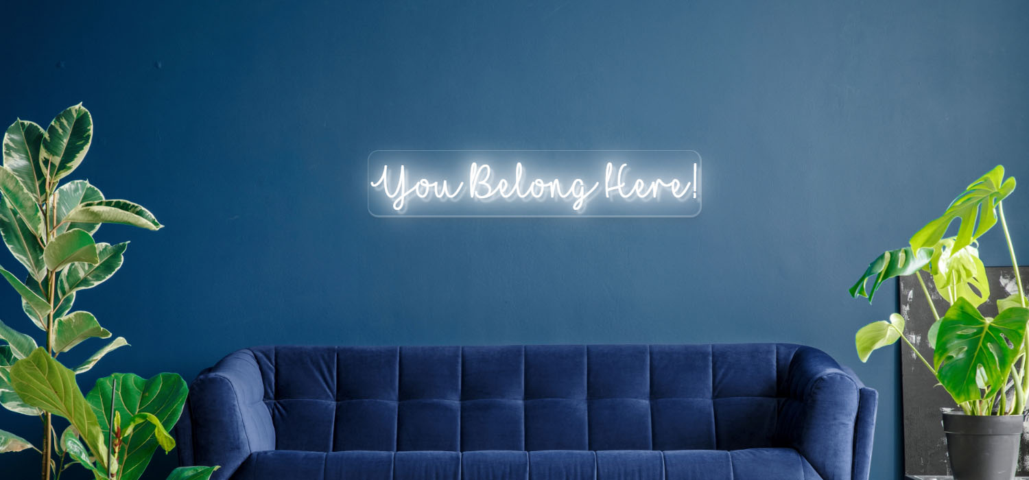 you belong here hotel sign